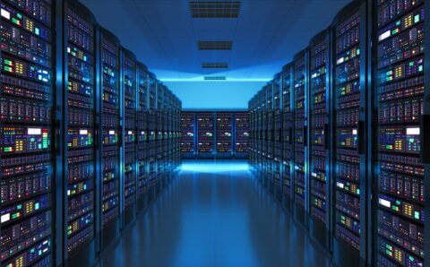 Server room interior in datacenter
