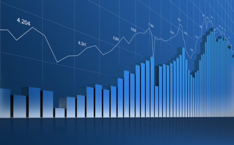 Statistics, Finance, Stock Exchange and Accounting business. 3D Graph, Diagram, chart. Financial annual report illustration