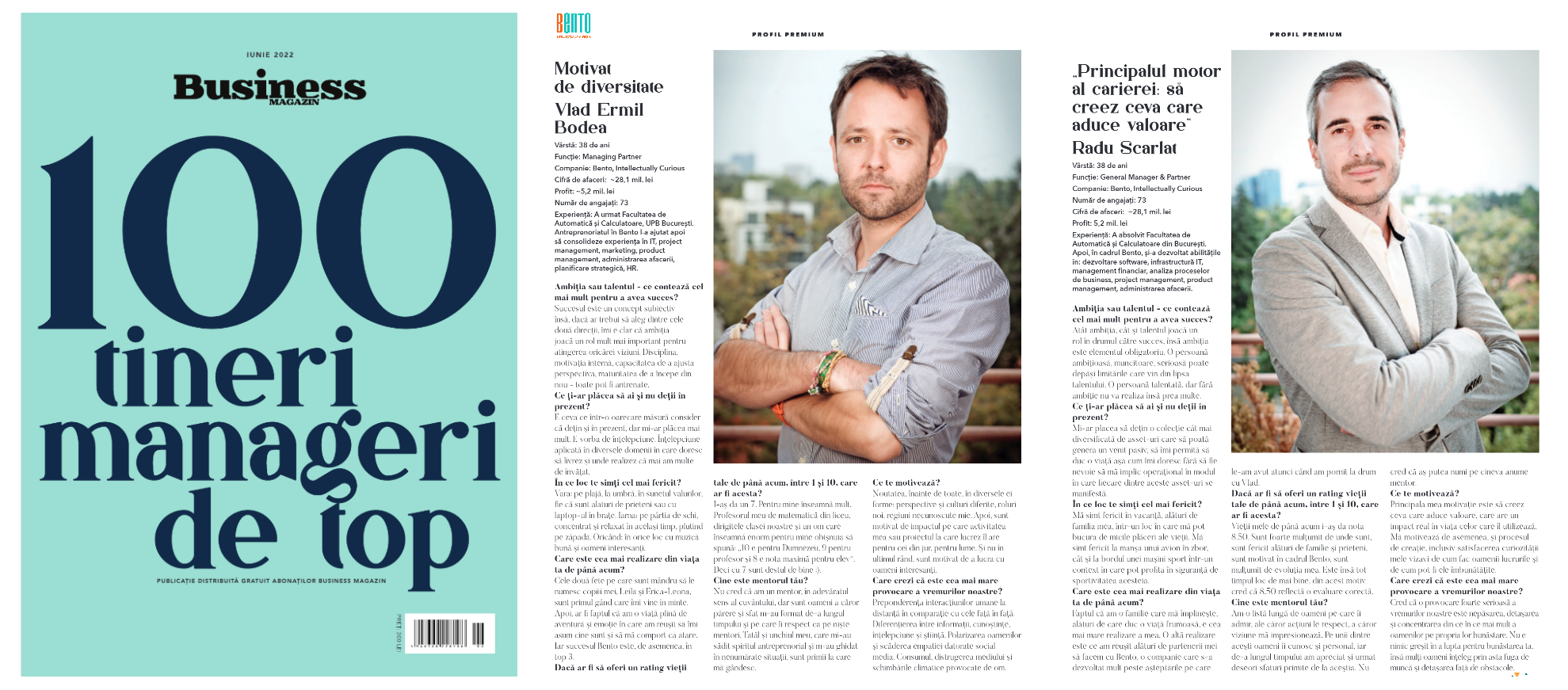 Bento Top 100 Tineri Manageri